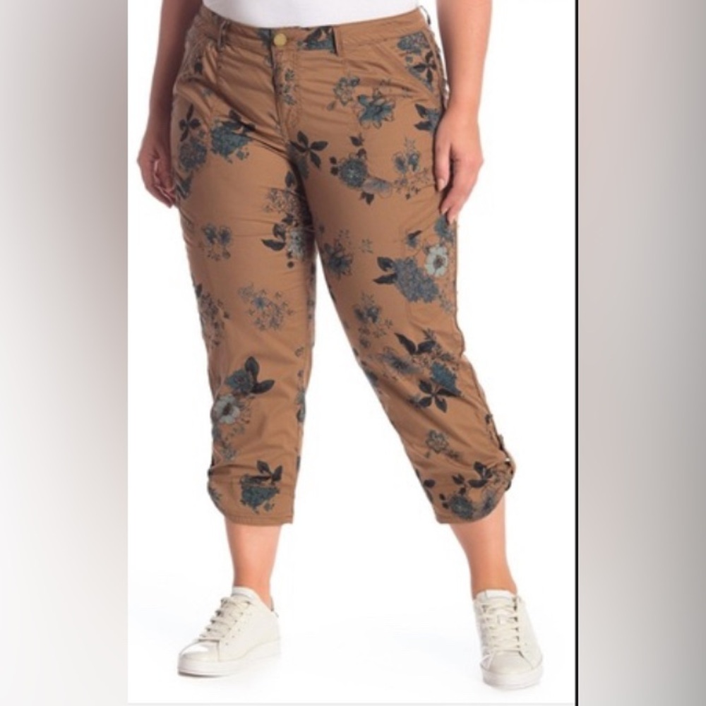 (18) Democracy Tan Floral Pants
